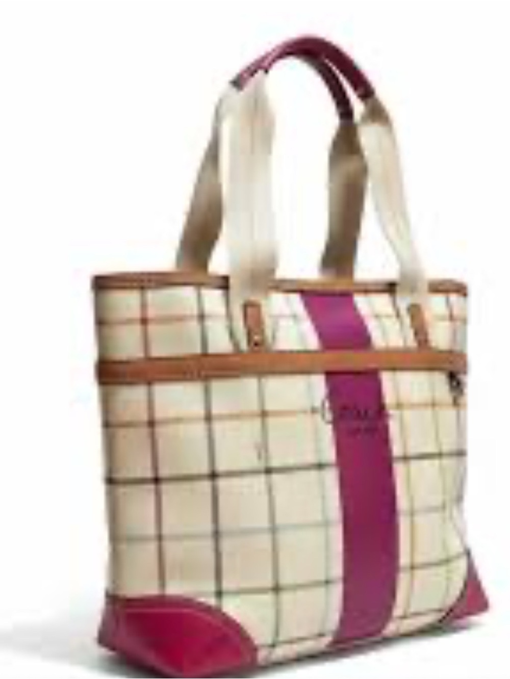 Coach Heritage Stripe Tattersall Tote Bag